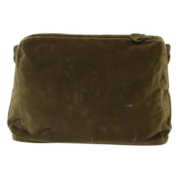 PRADA Shoulder Bag Velor Khaki Auth ep8096 - Picture 2 of 16